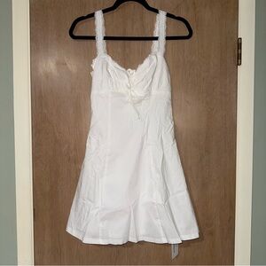 NWT White mini dress with lace straps - Size M